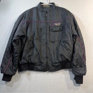 Vtg 80’s BF Goodrich T/A Radials Racing Bomber Jacket with Red & Blue Piping